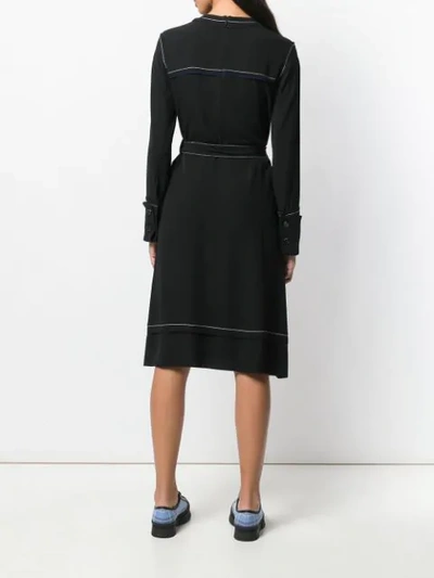 Shop Marni Belted Sweater Dress In Black