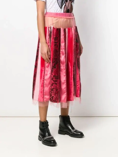 Shop Viktor & Rolf Recycled Pleated Skirt In Red