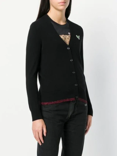 Shop Coach Rexy Embroidered Cardigan In Black