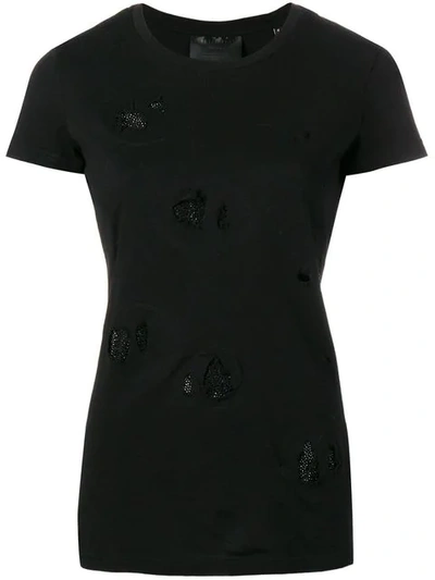 Shop Philipp Plein Rhinestone Embellished T-shirt In Black