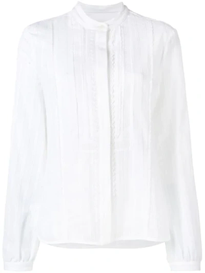 Shop Diesel Black Gold Embroidered Voile Blouse In White