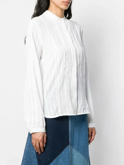 Shop Diesel Black Gold Embroidered Voile Blouse In White