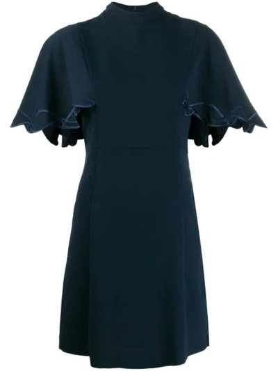 Shop See By Chloé Flutter Sleeve Mini Dress In Blue