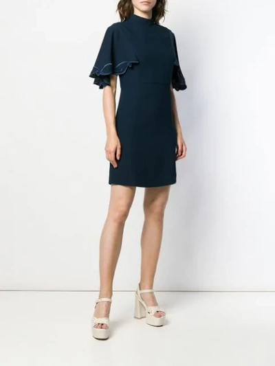 Shop See By Chloé Flutter Sleeve Mini Dress In Blue