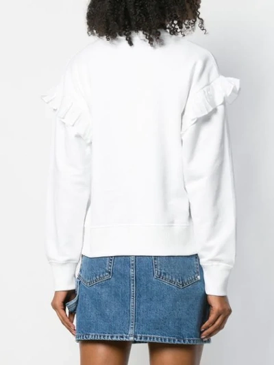 Shop Kenzo Tiger Ruffled Sweatshirt In White