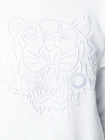 Shop Kenzo Tiger Ruffled Sweatshirt In White