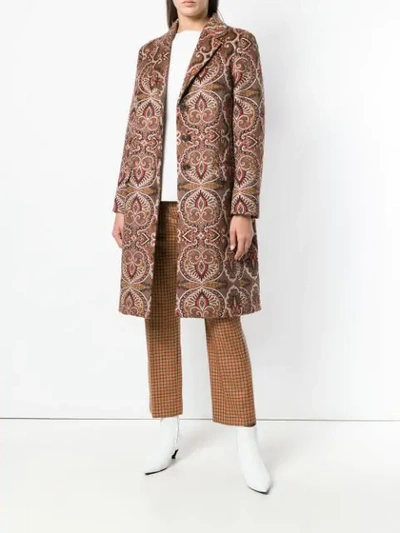Shop Etro Patterned Cocoon Coat In 990
