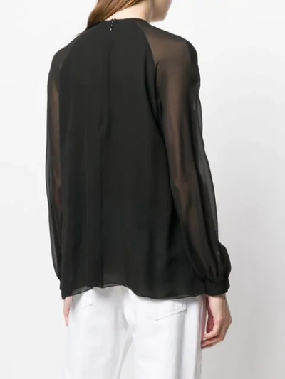 Shop Giambattista Valli Lace Detail Blouse In Black