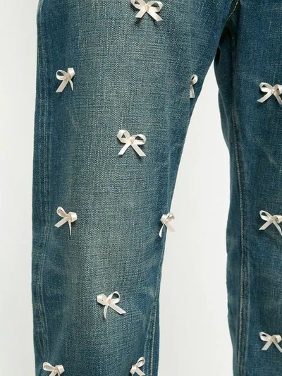 Shop Tu Es Mon Tresor Tu Es Mon Trésor Bow Detail Straight Jeans - Blue