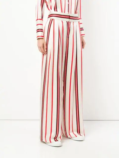 Shop Maggie Marilyn Striped Wide-leg Trousers In White