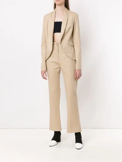 Shop Gloria Coelho Smoking Blazer In Neutrals