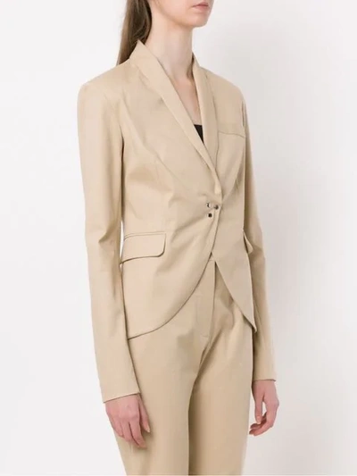 Shop Gloria Coelho Smoking Blazer In Neutrals