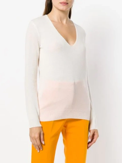 Shop Theory Cashmere Adrianna V-neck Sweater In White