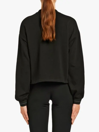 Shop Prada Wool And Nylon Gabardine Sweater - Black