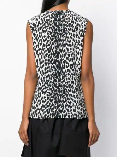 Givenchy V Neck Blouse Black & White In Black
