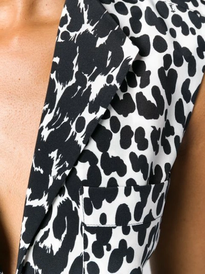 Givenchy V Neck Blouse Black & White In Black