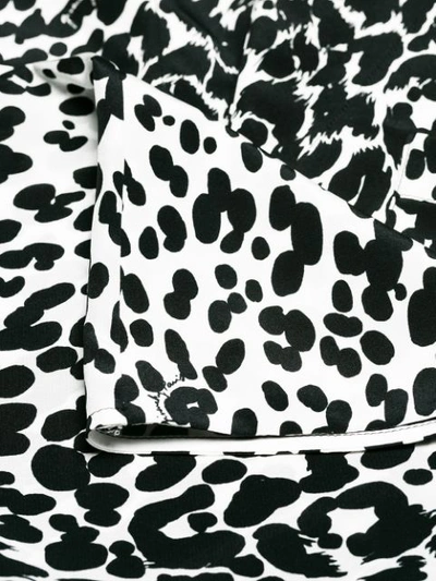 Givenchy V Neck Blouse Black & White In Black