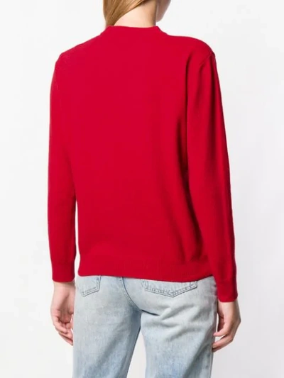 Shop Love Moschino Logo Intarsia Sweater - Red