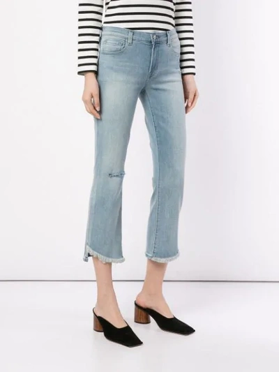 Shop J Brand Ripped Detail Jeans In Blue