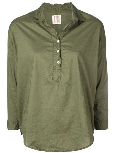 Shop A Shirt Thing Classic Tunic Blouse - Green