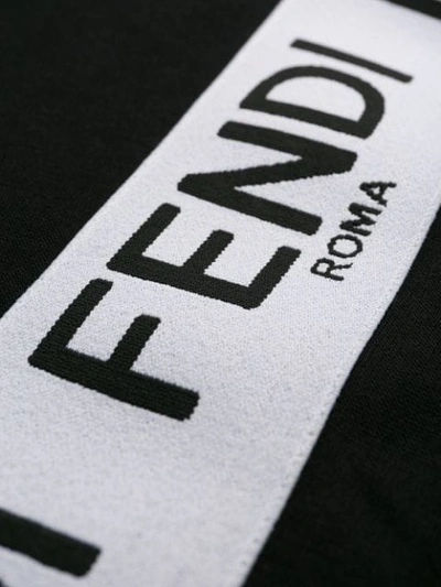 Shop Fendi Roma/amor Logo Tape Track Pants In Black
