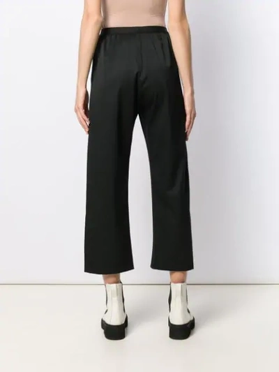 Shop Mm6 Maison Margiela Straight Cropped Trousers In Black