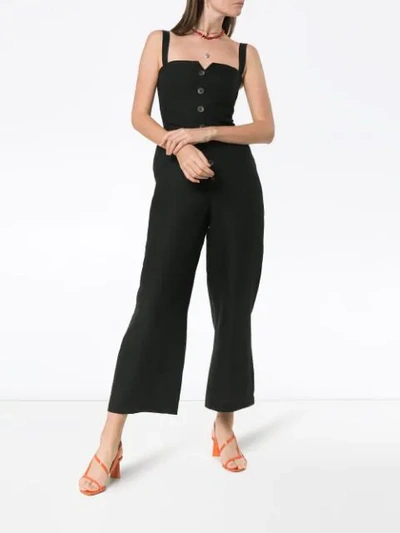 Shop Reformation Kass Button Jumpsuit In Black