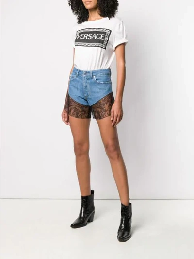 Shop Almaz Lace Shorts In Blue