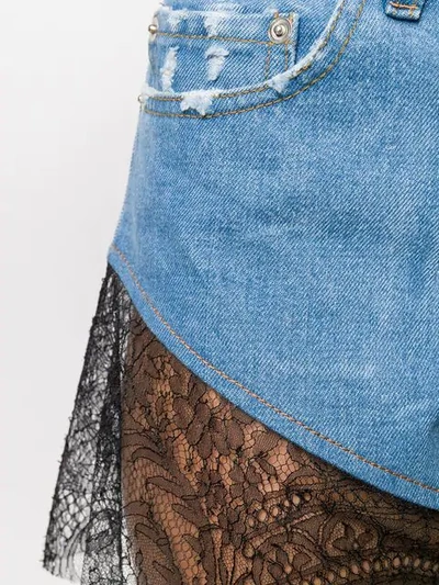 Shop Almaz Lace Shorts In Blue