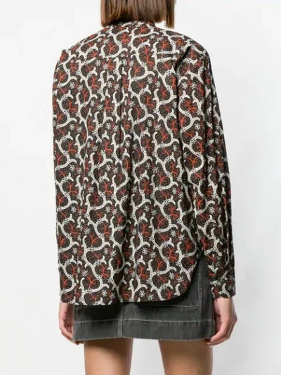 Shop Isabel Marant Étoile Floral Embroidered Blouse In Brown
