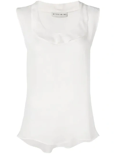 Shop Etro Ruffle Trim Vest In White