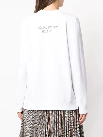 Shop Fendi Embroidered Logo Sweatshirt In White