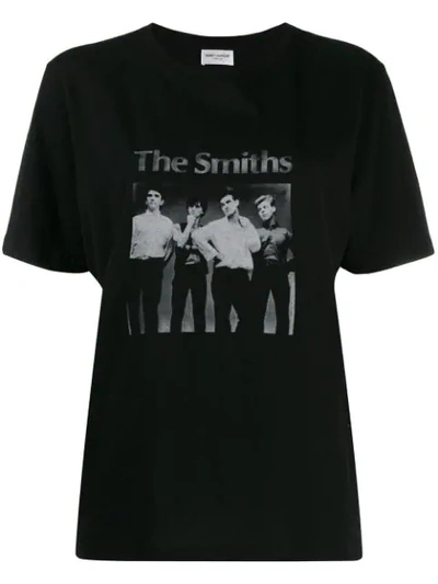 Shop Saint Laurent The Smiths Print T-shirt In Black