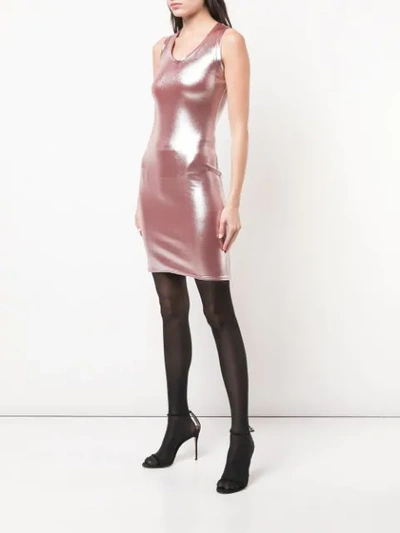 Shop Alexandre Vauthier Fitted Sleeveless Dress In Metallic