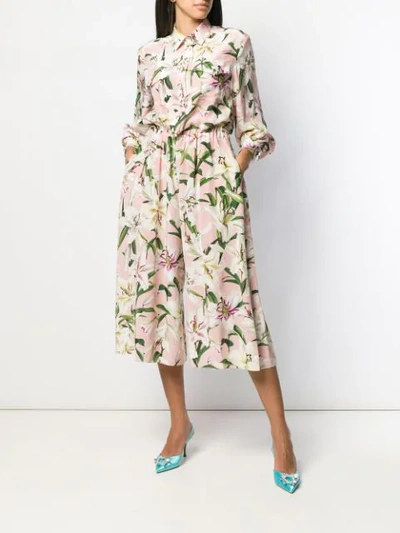 Shop Dolce & Gabbana Lily Print Jumpsuit In Pink