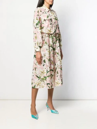 Shop Dolce & Gabbana Lily Print Jumpsuit In Pink