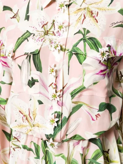 Shop Dolce & Gabbana Lily Print Jumpsuit In Pink