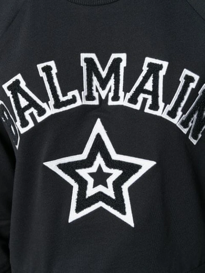 Shop Balmain Sweatshirt Mit Print - Schwarz In Black