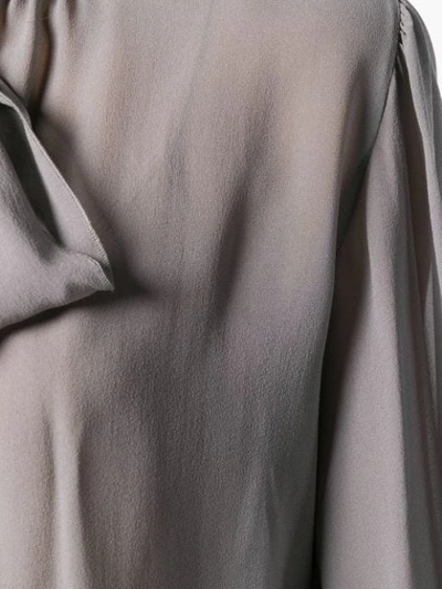 Shop Alberta Ferretti Neck Bow Blouse In Grey