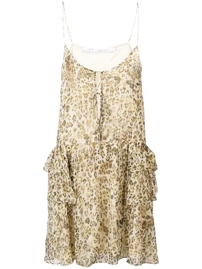 Shop Iro Ruffled Leopard Print Dress In Neutrals