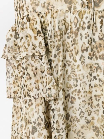 Shop Iro Ruffled Leopard Print Dress In Neutrals