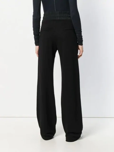 Shop Thom Krom Flared Drawstring Trousers In Black