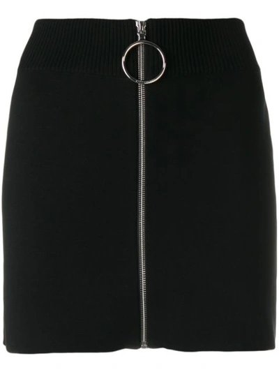 Shop Rabanne Paco  Zip Front Mini Skirt - Black
