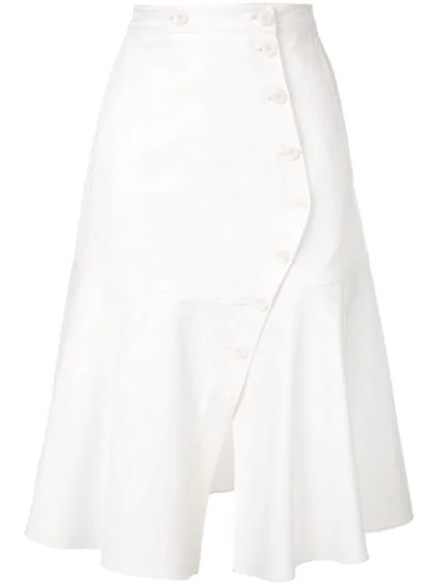 Shop Tibi Dominic Twill Skirt In White