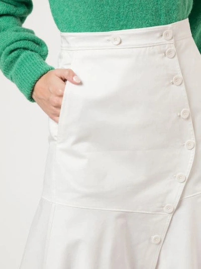 Shop Tibi Dominic Twill Skirt In White