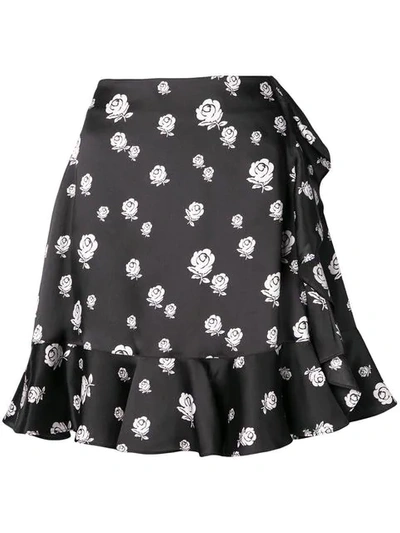 Shop Kenzo Roses Skirt In Black