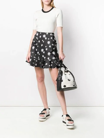 Shop Kenzo Roses Skirt In Black