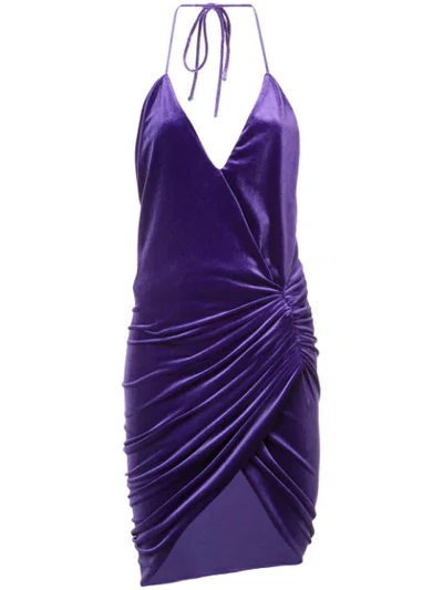 Shop Alexandre Vauthier Ruched Mini Dress In Purple