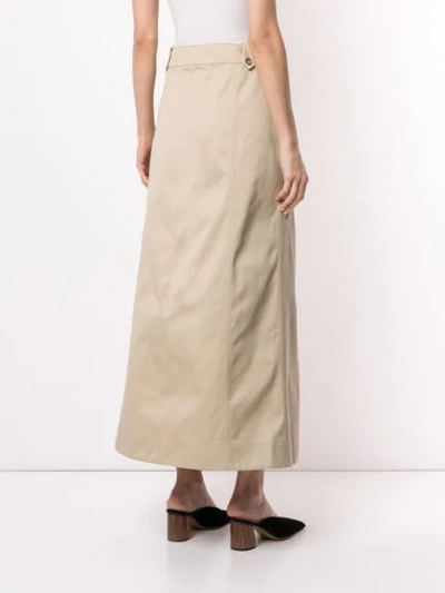 Shop Nehera Wrap Front Long Skirt In Neutrals