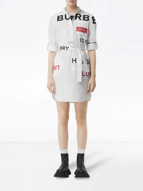 burberry kiley belted poplin shirtdress